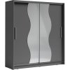 Tempo Kondela Skriňa s posúvacími dverami, tmavosivá grafit, BIRGAMO TYP 1