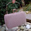 Kabelka rose gold štrasová plesová ozdobné zapínanie