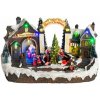 Strend Pro Dekorácia MagicHome Vianoce, Dedinka, 15 LED, farebná s melódiami, 3x AA, interiér, 33,50x18x20 cm