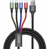 NONAME Baseus CA1T4-B01 Fast 4in1 Kabel Lightning, 2x USB-C, MicroUSB 3.5A 1.2m Black PR1-6953156278493