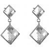 Náušnice se Swarovski Elements 2 diskočtverce 27050601, krystal - bílé