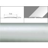 Prechodové lišty A71 - SAMOLEPIACE šírka 8 x výška 0,51 x dĺžka 100 cm - strieborná