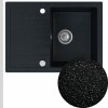 Sink Quality Titanite, kuchynský granitový drez 680x495x215 mm + chrómový sifón, čierna škvrnitá-Brocade, SKQ-TIT.B.1KKO.X
