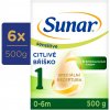 Sunar Sensitive 1 počiatočné dojčenské mlieko, 6× 500 g