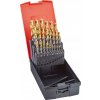 Sada vrtákov stupňovitých DIN338 HSS TiN-TIP 1,0-10,0 mm, v