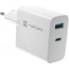 Univerzálna USB nabíjačka Natec RIBERA GaN 1X USB-A + 1X USB-C 65W, Biela NUC-2144