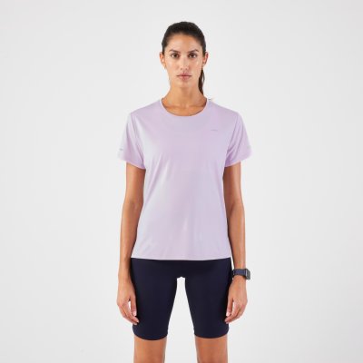 KIPRUN Dámske bežecké tričko Run 500 Dry priedušné svetlofialové fialová