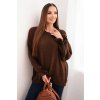 Kesi Dámsky sveter s prímesou mohairu a vlny voľného strihu Hnedá
