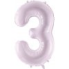 PartyDeco Fóliový balón narodeninové číslo 3 svetlofialový 72 cm