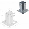DOMAX PSPA zaskrutkovacia pätka stĺpika so štvorcovou základňou Galvanické pozinkovanie nastrieborno (ZNG) PSPA 90 - 91 x 150 x 150 x 2.0 mm (1 ks)