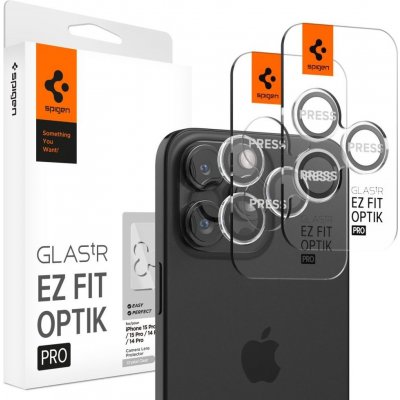 Spigen Glass tR EZ Fit Optik Pro 2 Pack Crystal Clear iPhone 15 Pro/15 Pro Max AGL06914