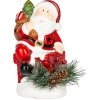 Dekorácia MagicHome Vianoce, Santa s čečinou, LED, terakota, 10x8,2x13,7 cm
