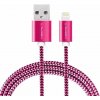 GoGEN Kábel USB/lightning 1 m opletený GOGLIGHTN100MM25, fialový