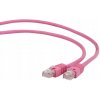 Gembird PP12-2M/RO patch RJ45, cat. 5e, UTP, 2m, ružový