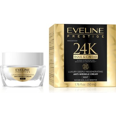 Eveline Cosmetics 24k Snail&Caviar Anti-Wrinkle Cream Night - Nočný krém so slimačím extraktom 50 ml