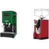 Gaggia New Classic E24, green + Eureka Mignon Bravo, CR ferrari red