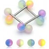 Šperky eshop - Piercing do jazyka dvojfarebna gulička W32.14 - Farba piercing: Fialová-Modrá
