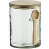 MADAM STOLTZ Sklenená dóza s lyžičkou Mango Wood 14 cm