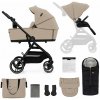 KINDERKRAFT SELECT Kočík kombinovaný Yoxi 2v1 Sand Beige + Fusak 3v1 Jibot Horizontal Ink Black