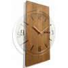 Drevené nástenné hodiny Geometric 40 cm s priehľadným tichým ciferníkom do obývacej izby