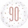Balón k 90. narodeninám Biely Ružové Zlato Rose Gold Párty 45 cm