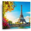 Sablio Obraz Paríž Eiffelova veža Flowers - 50x50 cm
