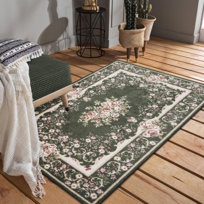 Prehozynapostel Krásny rustikálny koberec s kvetinovým motívom  CASA-06-GREN-80X150 Zelená od 96,9 € - Heureka.sk