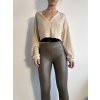 Sim Fashion Koženkove legíny Push-up s vysokým pásom Patries Čierna