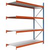 Majster Regál Kovový regál LONGSPAN 300x240x100-4-Metal, Modrá/Oranžová