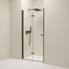 Erga Berlin, skladacie sprchové dvere do otvoru 75x195 cm, 6mm číre sklo, čierny profil, ERG-V02-BERLIN-D075-BK