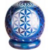 Nefertitis Svietnik z mastenca gule s kvetinou života modrá NF19195 - 8,5 x 7,5 cm