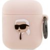 Karl Lagerfeld Case Karl Lagerfeld KLA2RUNIKP Apple AirPods 2/1 kryt ružový/ružový Silikónový Karl Head 3D