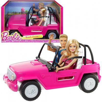 Barbie Beach Cruiser Cabrio s a Ken Puppe ružový Jeep Auto