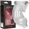 Shots ManCage Model 29 Cock Cage Transparent, elastický pás cudnosti pre mužov 98 mm