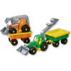 Traktor do piesku s vlečkou-nakladač, bager 58cm - zelená