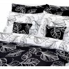 Posteľné obliečky bavlnené Čiernobiele listy zips 140x200cm + 90x70cm
