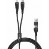 Connect IT CCA-2310-BK Wirez 4in1 1x USB-C 1x Lightning 1,25m černý