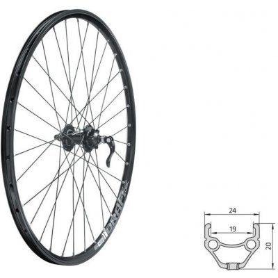 Zapletené koleso predné KLS DRAFT DSC F, 27,5", black