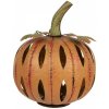 Clayre & Eef Oranžová kovová dekorácia tekvice Pumpkin s Led svetielkami - Ø 28*34 cm - Clayre & Eef