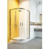 Deante Funkia, štvrťkruhový sprchový kút s posuvnými dverami 90x90 cm, výška 185cm, 5mm číre sklo, chrómový profil, KYP_051K