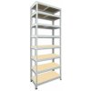 Kovový regál do domácnosti Biedrax 35 x 75 x 210 cm, biely - 8 políc MDF