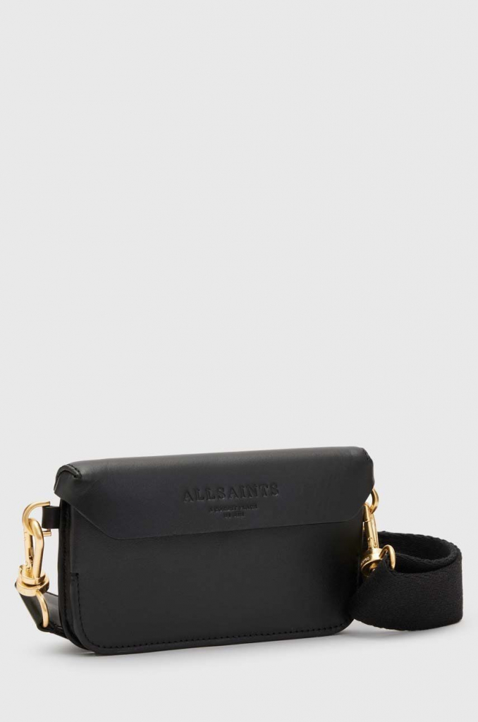 AllSaints kožená kabelka čierna WR537X
