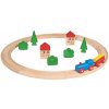 Eichhorn Drevená vláčiková dráha Wooden Toy s doplnkami domčeky a stromy 20 dielov