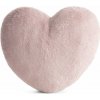 Dekoratívny vankúš s výplňou v tvare srdca z umelej kožušiny - ružový
