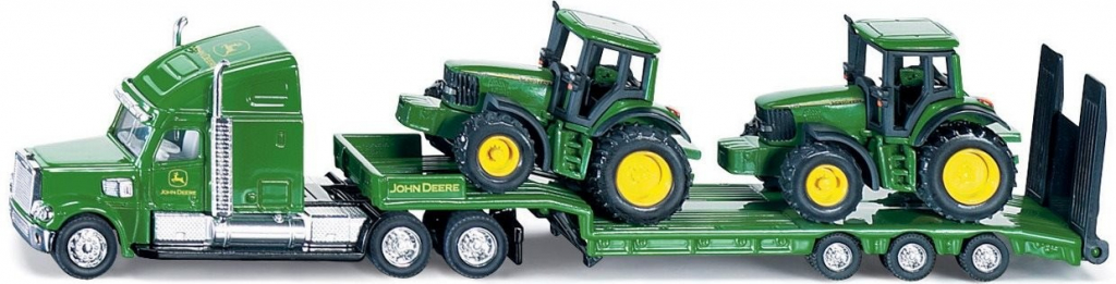 Siku Ťahač s podvalníkom a traktormi John Deere