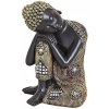 Nefertitis Buddha odpočívajúci japonská soška vo farebnom háve - výška cca 17 cm