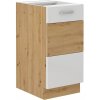 Bývaj s nami SK, AXEL kuchynská skrinka 40 D 1F, biely lesk/dub artisan LTD,MDF
