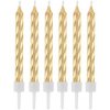 Tortové sviečky - Zlaté, 12 kusov