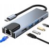 HUBOVÝ ADAPTÉR ROZDEĽOVAČ RJ-45 ETHERNET USB-C TYPE-C PRE NOTEBOOK PC MACBOOK