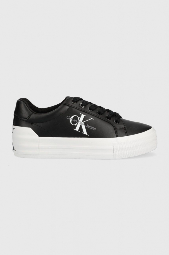 Calvin Klein Jeans kožené tenisky Vulc Flatform Bold Lth čierna